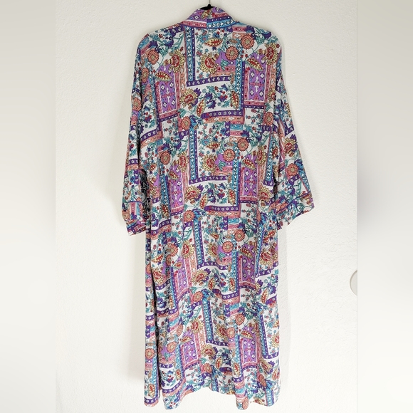 Vintage Christian Dior Neiman Marcus Boho Floral Print Robe - Picture 2 of 5
